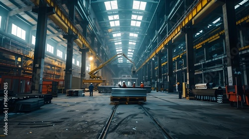 Dynamic Steel Factory Warehouse with Machinery and photo