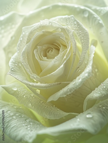 White Rose With Water Droplets