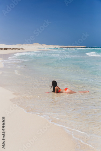 woman on the Praia de Chaves, Boa Vista