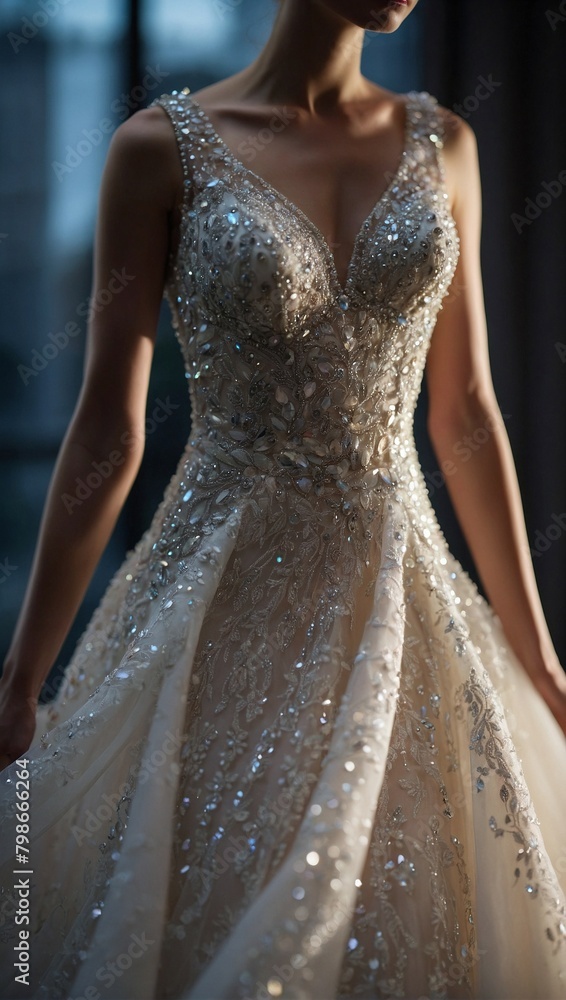 Luminous Elegance: Crystal Beaded Bridal Gown Luminous Elegance: Crystal Beaded Bridal Gown