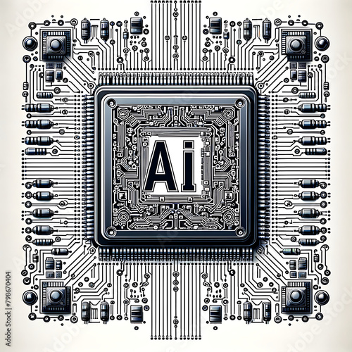 Illustration d'une puce pour l'intelligence artificielle 