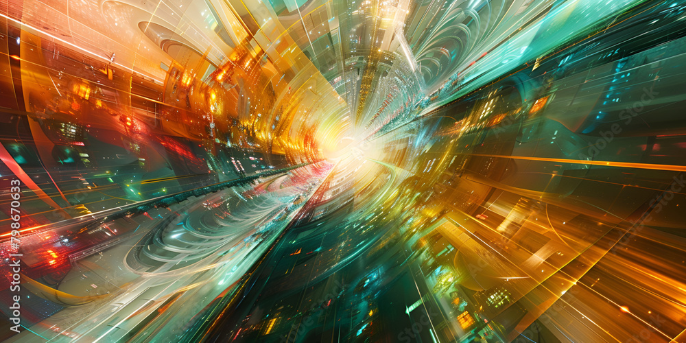 Teleported Quantum teleportation depicted as a surreal abstra Stock Illustration ...