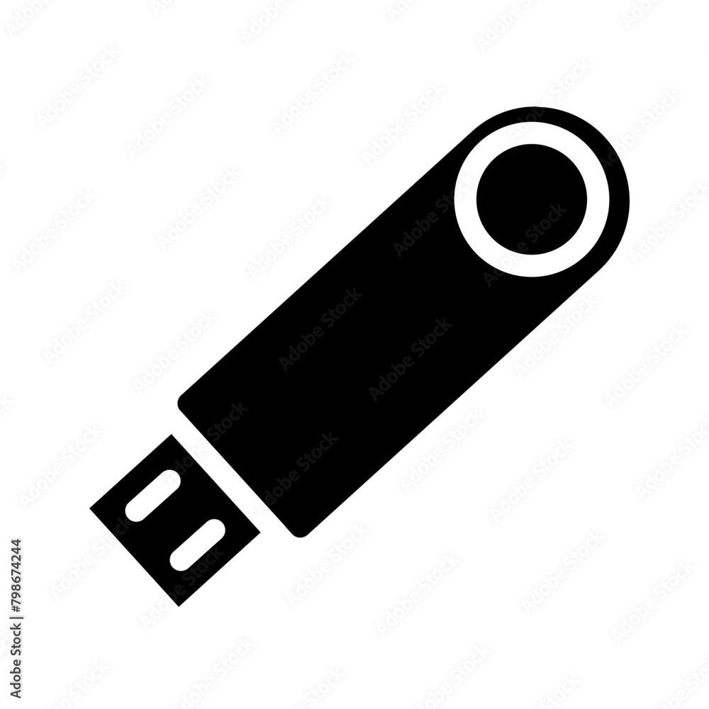USB illustration in solid style USB illustration in solid style
