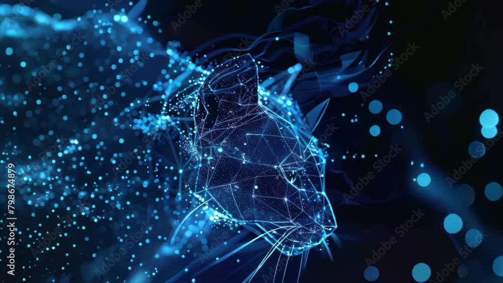 Blue animal in the space with stars and nebula. 3d rendering Blue animal in the space with stars and nebula. 3d rendering