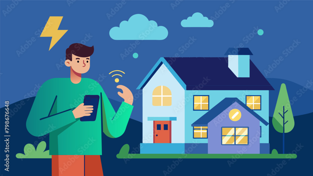 A homeowner receiving an alert on their phone informing them of unusually high energy usage prompting them to investigate and make adjustments. A homeowner receiving an alert on their phone informing them of unusually high energy usage prompting them to investigate and make adjustments.