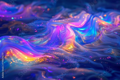 Neon Dreamscapes: The Fantastic Flow of Liquid Brilliance