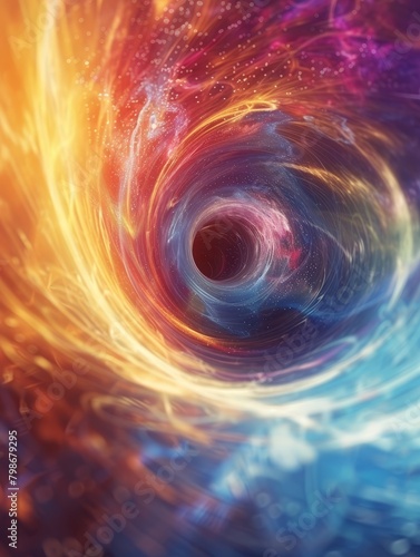 Dynamic vortex pattern with bright, flowing colors.