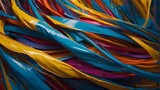 /imagine: Colorful twisted shapes in motion against an abstract background, resembling vibrant ribbons dancing in the wind. The hues blend seamlessly, creating a mesmerizing display of fluidity and en
