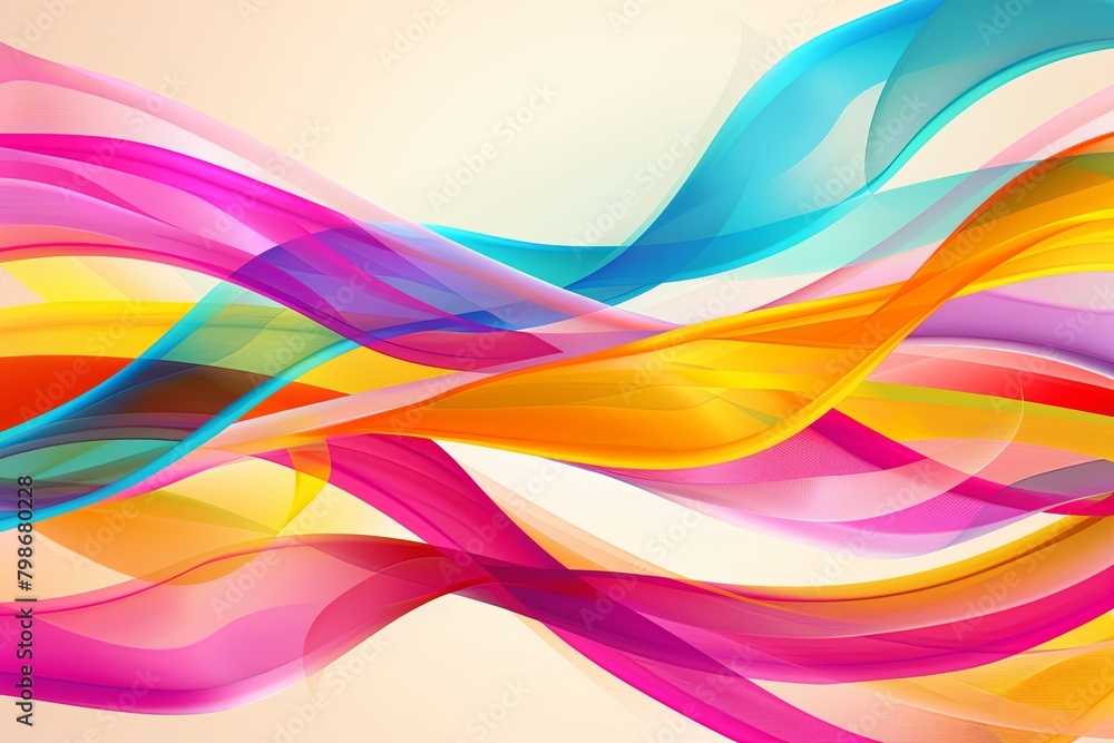 Vibrant Ribbon Motion: Fluid Waves and Twists in Lively Composition Vibrant Ribbon Motion: Fluid Waves and Twists in Lively Composition