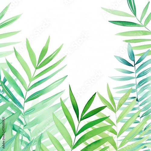 Tropical foliage watercolor background