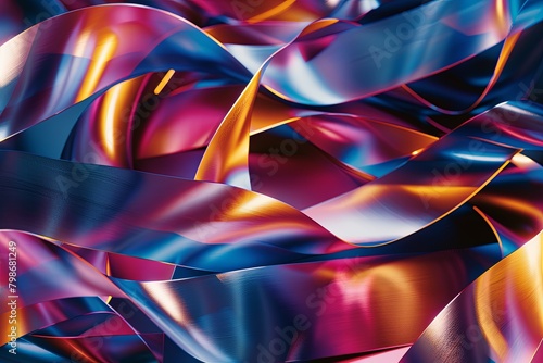 Twisted Ribbon Motion: Glossy Geometric Twists Background