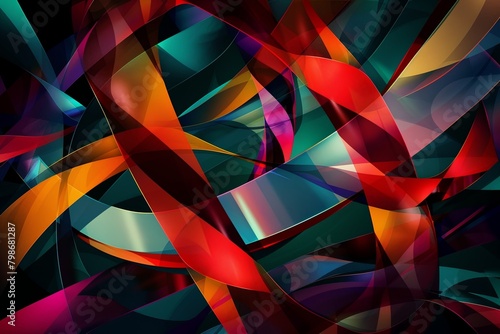 Twisted Ribbon Geometric Abstract: Modern Colorful Designs