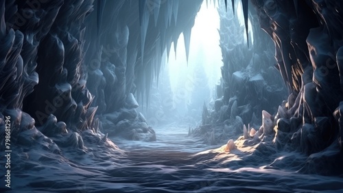 Sunlit Ice Archway: A Glacial Gateway