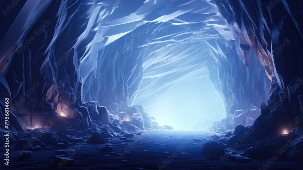 Obraz premium Ethereal Ice Archway: Nature’s Frozen Sculpture