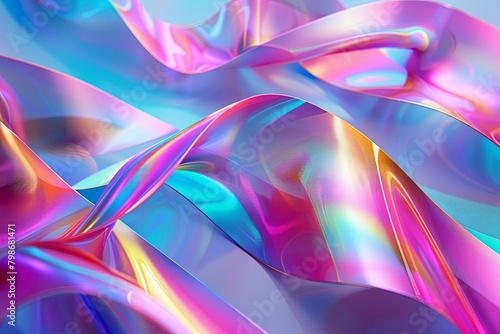 Wallpaper Mural Twisted Ribbon Multi-Coloured Curve Wallpaper: Iridescent Background Flow Torontodigital.ca