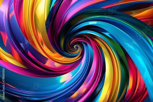 Vibrant Swirling Ribbon  Modern Abstract Background with Colourful Designs