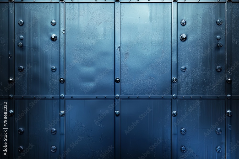 Blue Chrome Industrial Panel Dynamics: Sturdy Design with Metallic Appeal