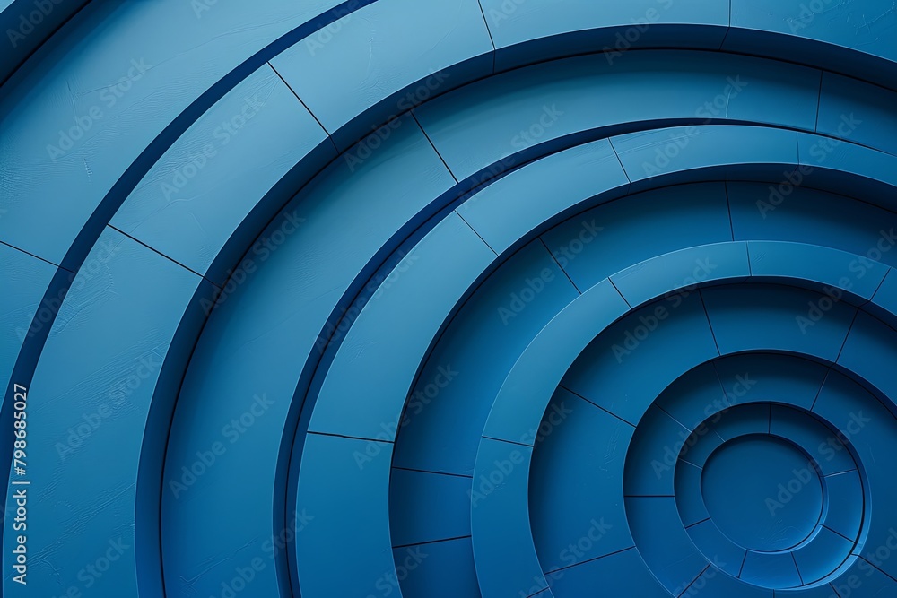 Fototapeta premium Blue Steel Circular Architecture: Futuristic Metal Texture for Modern Designs