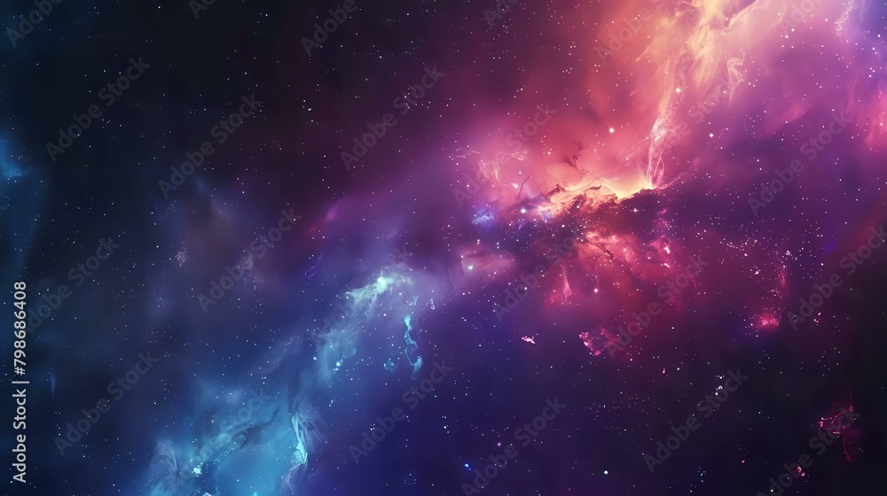 Colorful Galaxy Background Astronomy Designs - Depth of Space Illustration