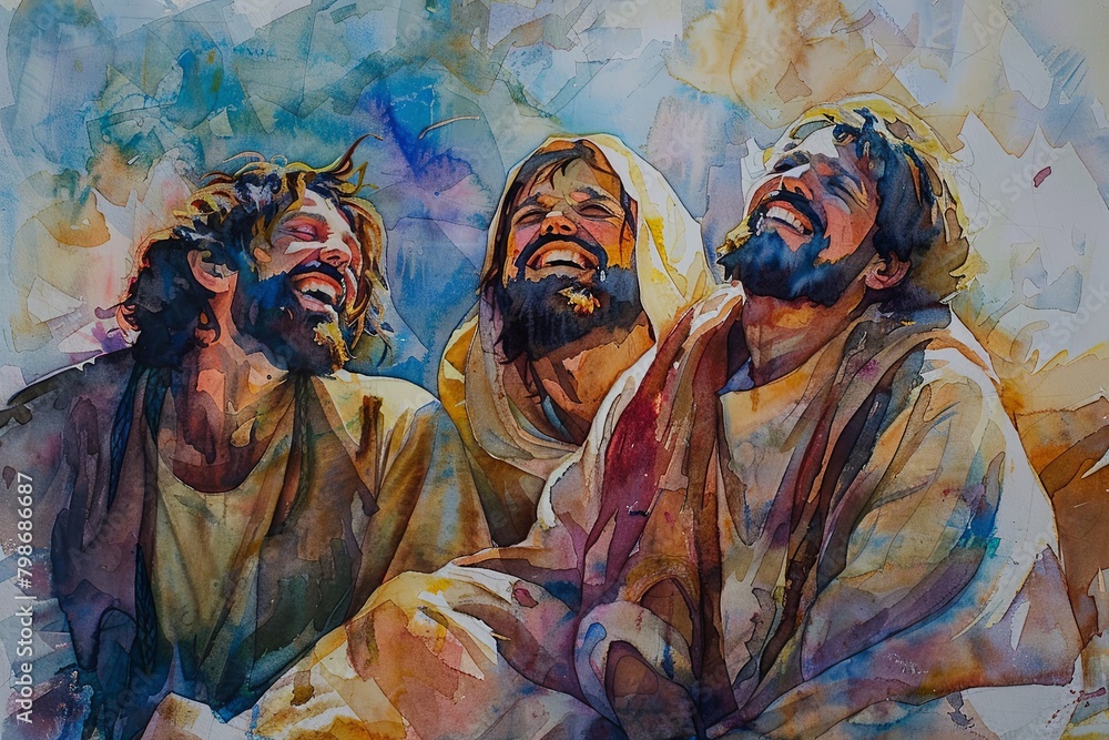 Vibrant Watercolor Illustrations of Jesus Christ's Disciples: Faith and Dedication in Art