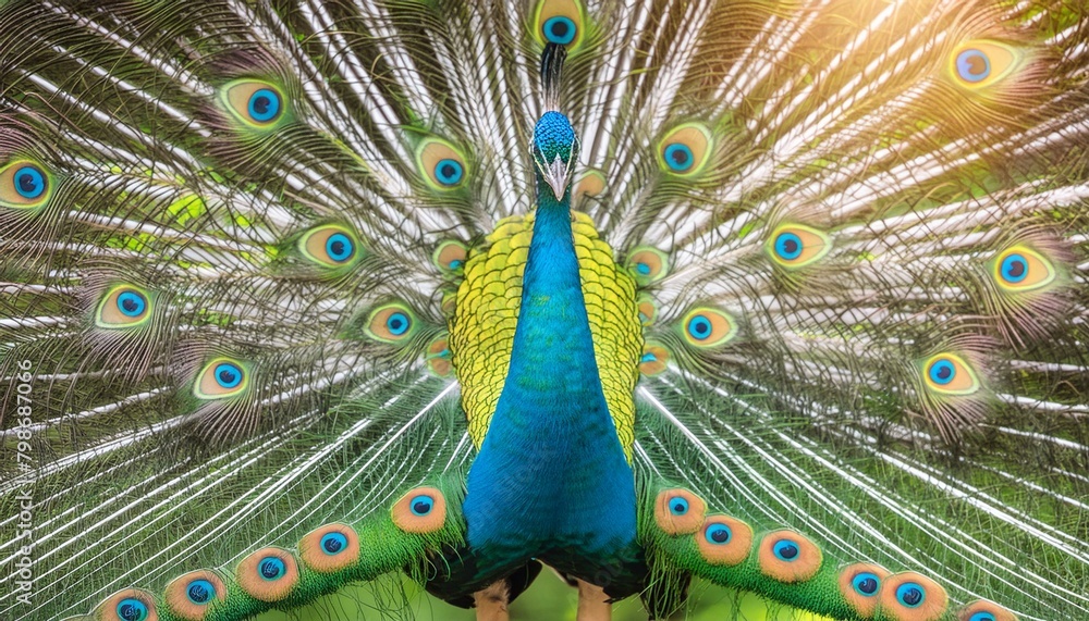 Obraz premium peacock feather close up