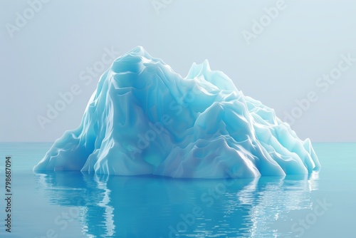 A large ice block is floating in the ocean © Phuriphat