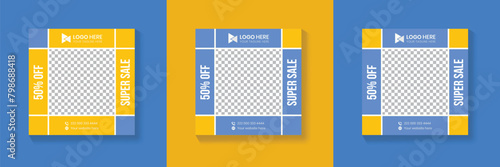 Super Sale Social Media Flyer Template | 1080x1080 | RGB Color | Fully Editable  photo