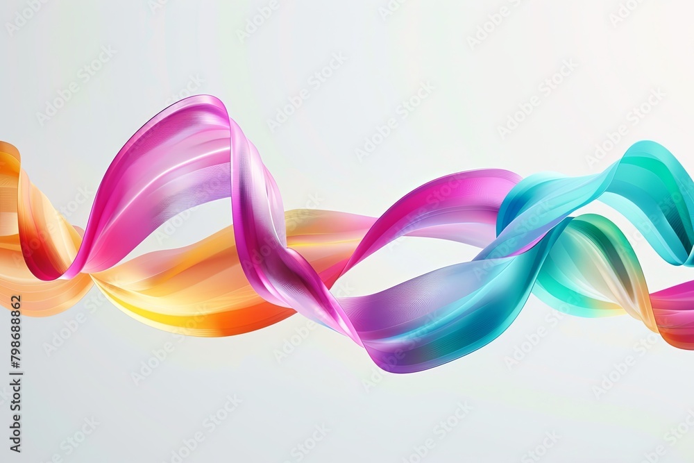 Dynamic Ribbon Motion: Twisted 3D Flowing Ribbon Background with Colorful Geometry Dynamic Ribbon Motion: Twisted 3D Flowing Ribbon Background with Colorful Geometry