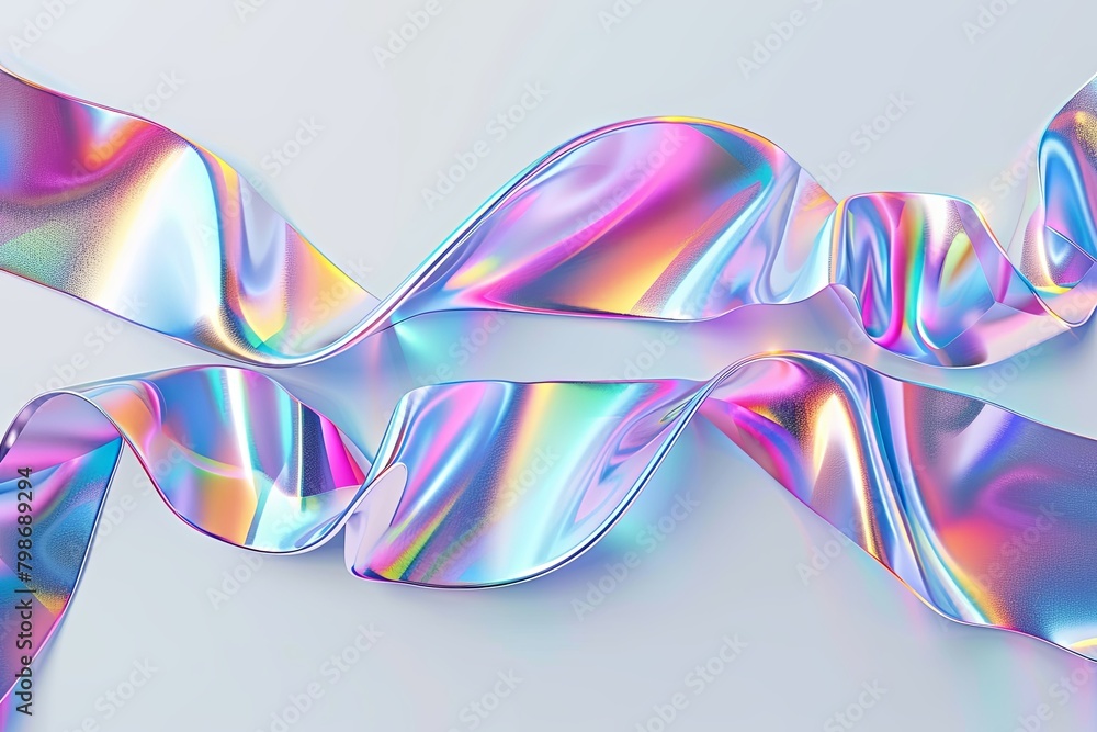 Glossy Ribbon Twists: Iridescent Flow Design with Geometric Details Glossy Ribbon Twists: Iridescent Flow Design with Geometric Details
