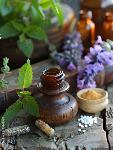 Homeopathic Herbal Remedy Tinctures and Essential Oils for Natural Wellness
