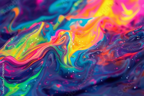 Neon Dreamscapes: The Fantastic Flow of Liquid Brilliance