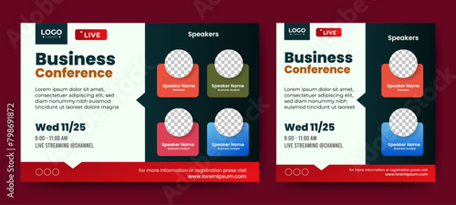 Creative marketing webinar online live corporate business social media cover banner template