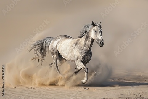 Grey Stallion s Desert Dance  Wild Horse Power and Freedom