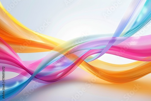 Vibrant Ribbon Swirl Wallpaper: Multicolored Ribbon Curves with Colorful Swirls