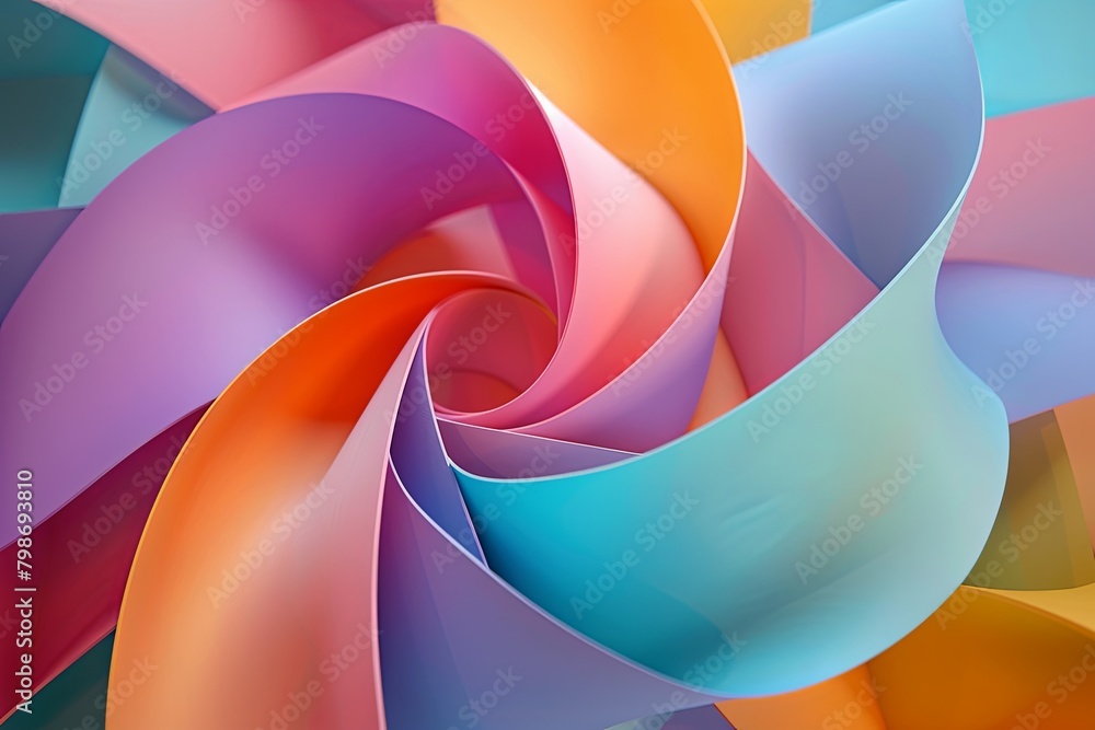 3D Colorful Twisted Ribbon Abstract Wallpaper Design 3D Colorful Twisted Ribbon Abstract Wallpaper Design
