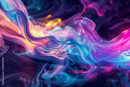 Neon Dreamscapes: The Fantastic Flow of Liquid Brilliance