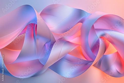 Wallpaper Mural Dynamic 3D Gradient Ribbon Background: Modern Abstract Twisted Waves Torontodigital.ca