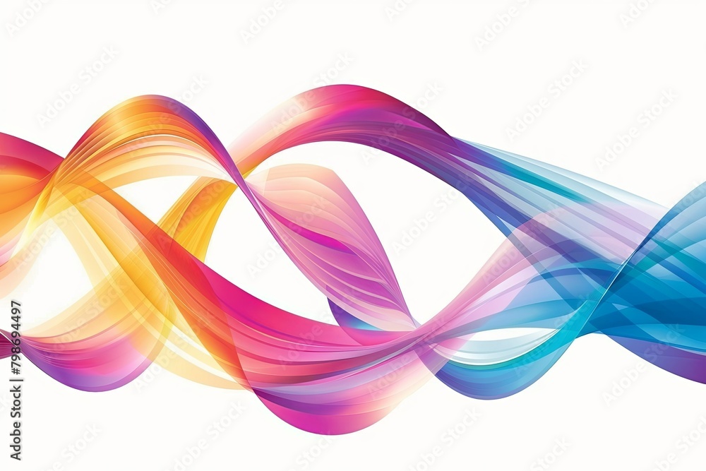 Twisted Ribbon Wave: Bright Abstract Gradient Ribbon Illustration Twisted Ribbon Wave: Bright Abstract Gradient Ribbon Illustration