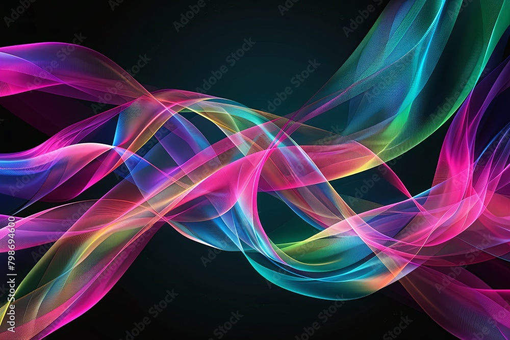 Naklejka premium Twisted Iridescent Ribbon Flow: Modern Graphic Design Template