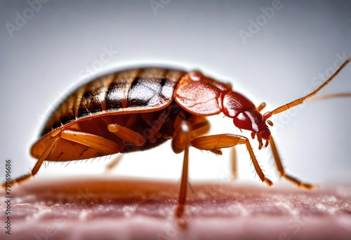 a  closeup macro view of tiny bed bug. © freelanceartist
