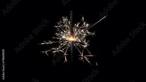Macro of a fireworks sparkler on a simple clean background
