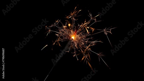 Macro of a fireworks sparkler on a simple clean background