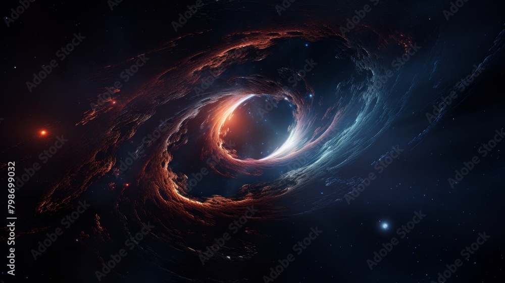 Stunning cosmic dance of a planet orbited by a miniature black hole in space