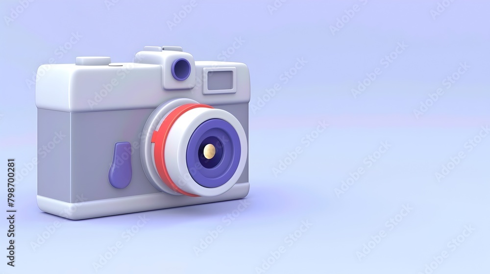 Charming 3D Icon with Playful Design on Soothing Light Blue Background Charming 3D Icon with Playful Design on Soothing Light Blue Background