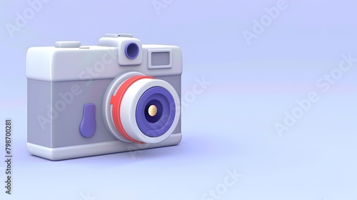 Charming 3D Icon with Playful Design on Soothing Light Blue Background