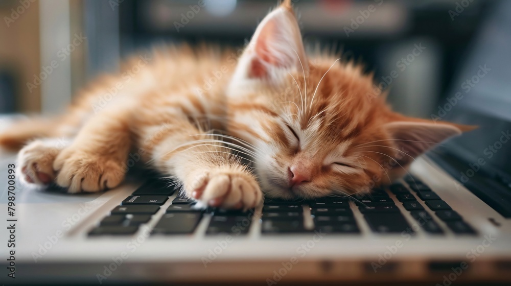 A cat is sleeping on a keyboard A cat is sleeping on a keyboard