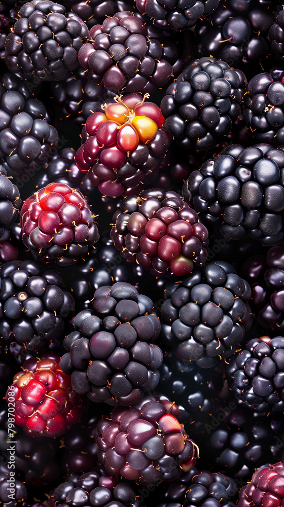 A flat lay composition showcasing a field of blackberries, capturing the intricate textures and rich, dark hues of the berries in their natural setting.
A flat lay composition showcasing a field of blackberries, capturing the intricate textures and rich, dark hues of the berries in their natural setting.
