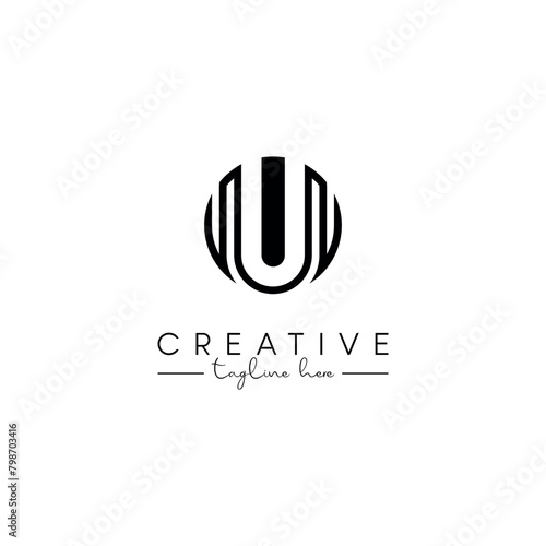 Creative unique letter U initial based stylish symbolic logo design