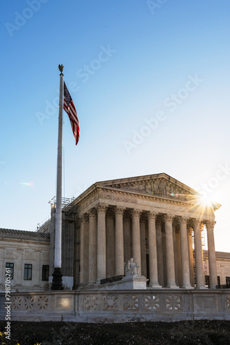 The front of the US Supreme Court building in Washington, DC.