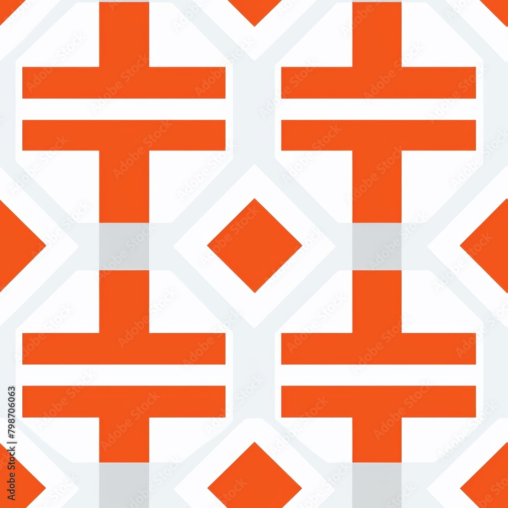 Obraz premium Orange and white geometric pattern.